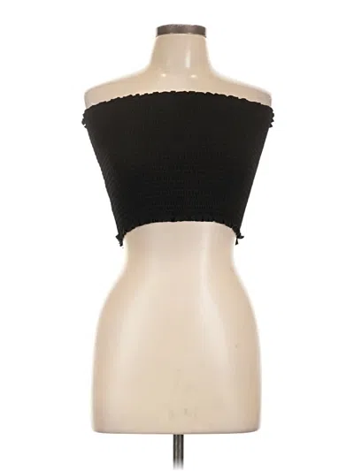 Pre-owned Assorted Brands Sleeveless Top Black Strapless Neckline Tops