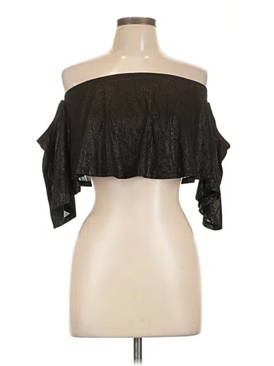 Pre-owned Assorted Brands Sleeveless Top Black Strapless Neckline Tops
