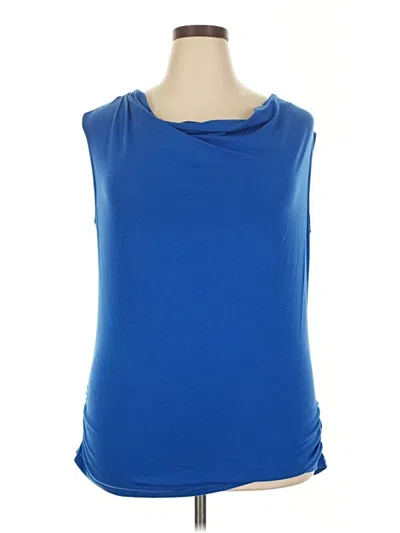 Pre-owned Assorted Brands Sleeveless Top Blue Cowl Neck Tops