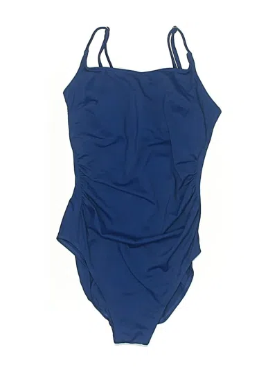 Pre-owned Assorted Brands Sleeveless Top Blue Halter Neckline Tops