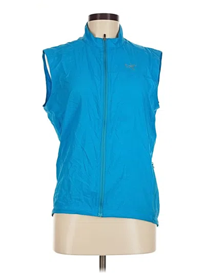 Pre-owned Assorted Brands Sleeveless Top Blue High Neck Tops