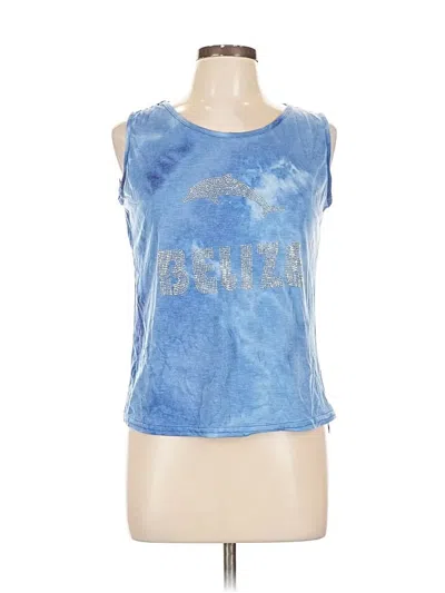 Pre-owned Assorted Brands Sleeveless Top Blue Scoop Neck Tops