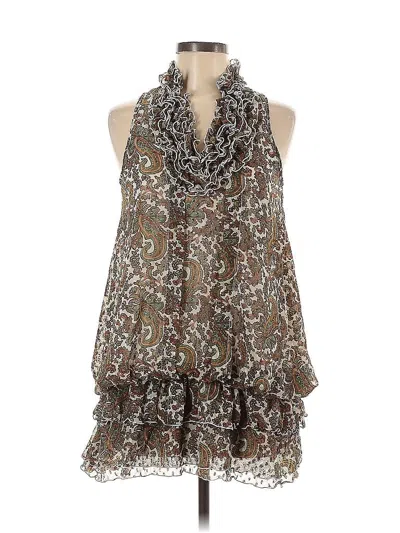 Pre-owned Assorted Brands Sleeveless Top Brown Halter Neckline Tops