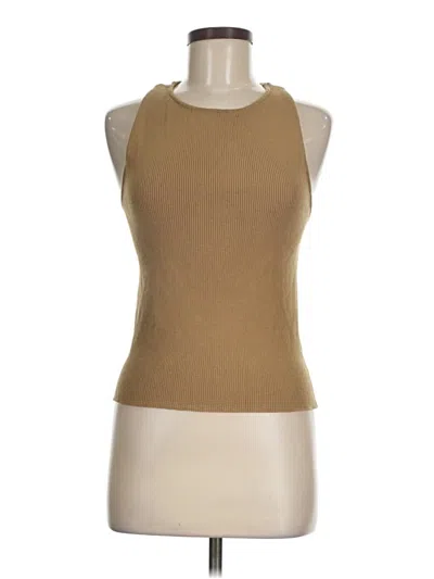 Pre-owned Assorted Brands Sleeveless Top Brown Halter Neckline Tops