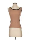 Assorted Brands Sleeveless Top Brown Strapless Neckline Tops In Brown