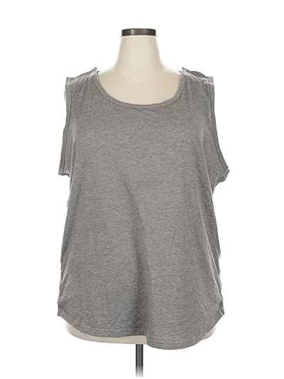 Pre-owned Assorted Brands Sleeveless Top Gray Scoop Neck Tops