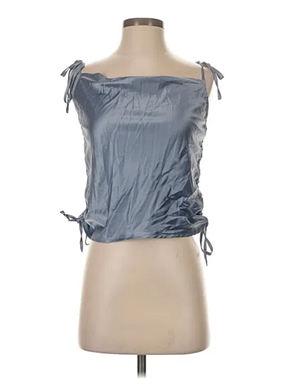 Pre-owned Assorted Brands Sleeveless Top Gray Strapless Neckline Tops