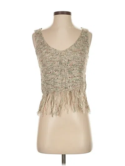 Pre-owned Assorted Brands Sleeveless Top Green Halter Neckline Tops