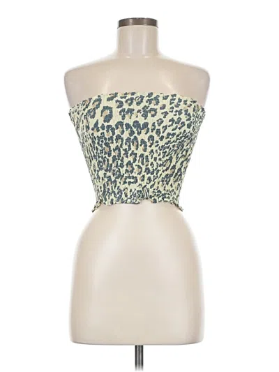 Pre-owned Assorted Brands Sleeveless Top Green Strapless Neckline Tops