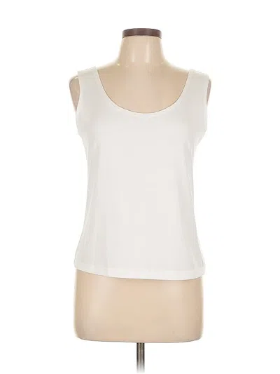 Pre-owned Assorted Brands Sleeveless Top Ivory Scoop Neck Tops In White