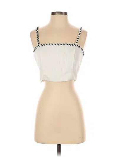 Pre-owned Assorted Brands Sleeveless Top Ivory Square Neckline Tops In White