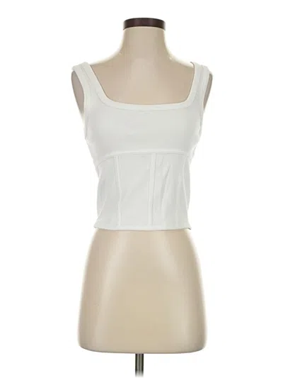 Pre-owned Assorted Brands Sleeveless Top Ivory Square Neckline Tops In White