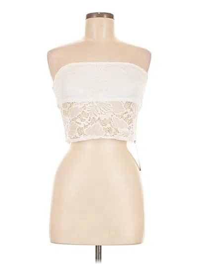Pre-owned Assorted Brands Sleeveless Top Ivory Strapless Neckline Tops In White