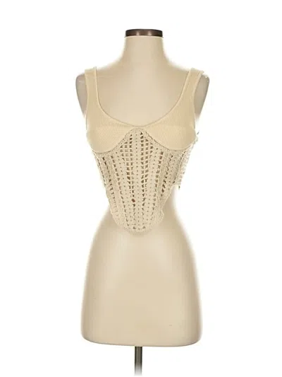 Pre-owned Assorted Brands Sleeveless Top Ivory Sweetheart Neckline Tops In White