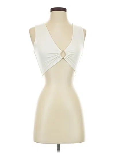 Pre-owned Assorted Brands Sleeveless Top Ivory Sweetheart Neckline Tops In White