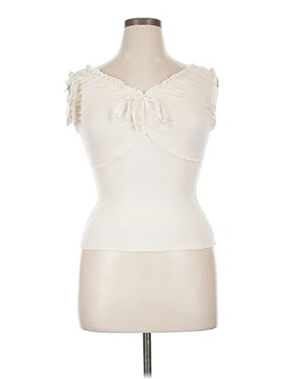 Pre-owned Assorted Brands Sleeveless Top Ivory Sweetheart Neckline Tops In White