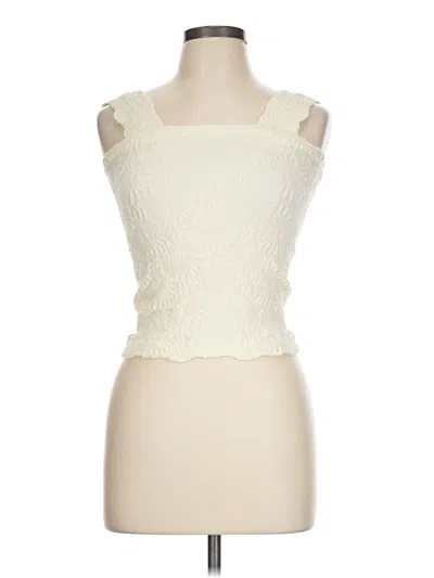 Pre-owned Assorted Brands Sleeveless Top Ivory Sweetheart Neckline Tops In White