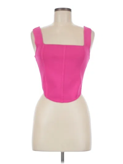 Pre-owned Assorted Brands Sleeveless Top Pink Strapless Neckline Tops