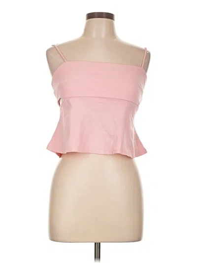 Pre-owned Assorted Brands Sleeveless Top Pink Strapless Neckline Tops