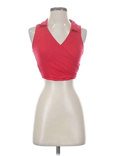 Pre-owned Assorted Brands Sleeveless Top Red Halter Neckline Tops