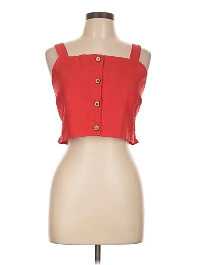 Pre-owned Assorted Brands Sleeveless Top Red Strapless Neckline Tops