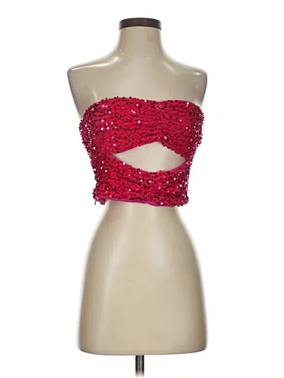 Pre-owned Assorted Brands Sleeveless Top Red Strapless Neckline Tops