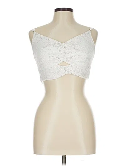 Pre-owned Assorted Brands Sleeveless Top Silver Strapless Neckline Tops