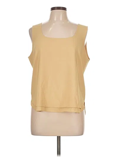 Pre-owned Assorted Brands Sleeveless Top Tan Scoop Neck Tops In Brown