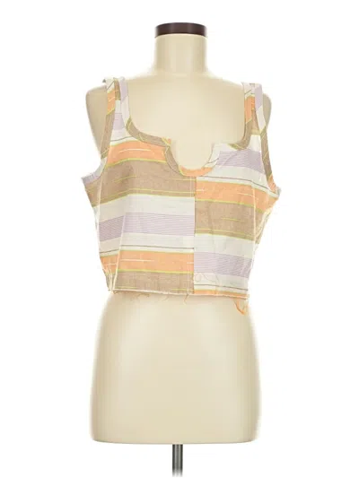 Assorted Brands Sleeveless Top Tan Square Neckline Tops In Brown