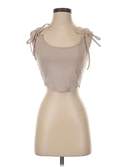 Pre-owned Assorted Brands Sleeveless Top Tan Sweetheart Neckline Tops In Brown