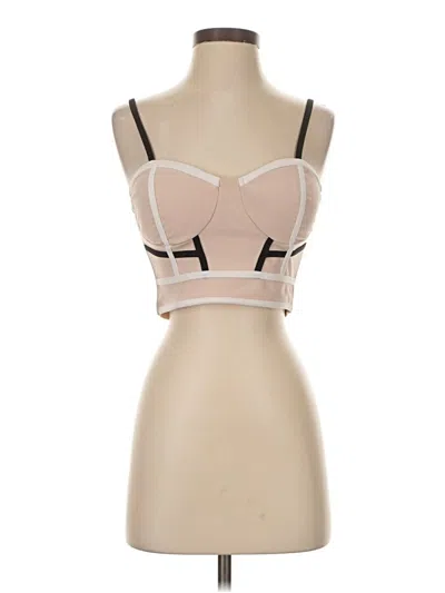 Pre-owned Assorted Brands Sleeveless Top Tan Sweetheart Neckline Tops In Brown