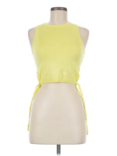 Pre-owned Assorted Brands Sleeveless Top Yellow Halter Neckline Tops
