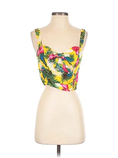 Pre-owned Assorted Brands Sleeveless Top Yellow Strapless Neckline Tops