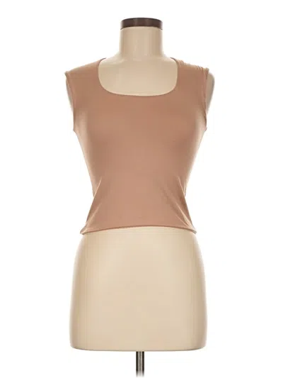 Pre-owned Assorted Brands Sleeveless T-shirt In Brown