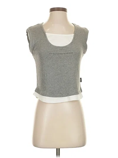 Pre-owned Assorted Brands Sleeveless T-shirt In Gray