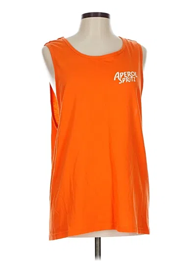 Pre-owned Assorted Brands Sleeveless T-shirt In Orange