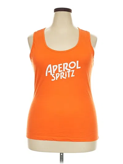 Pre-owned Assorted Brands Sleeveless T-shirt In Orange