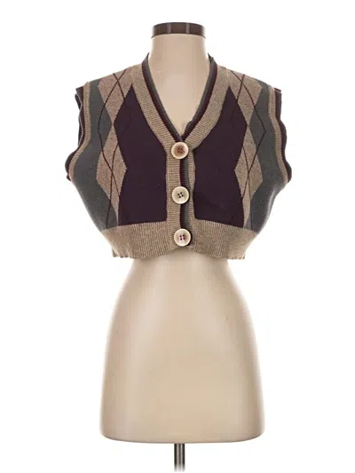 Pre-owned Assorted Brands Sweater Vest In Brown