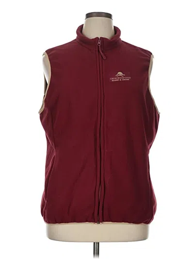 Pre-owned Assorted Brands Sweater Vest In Burgundy
