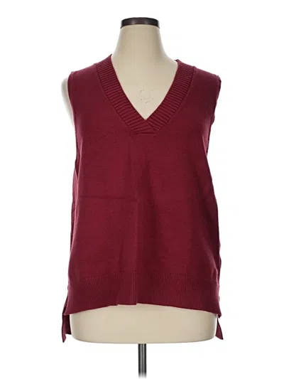 Pre-owned Assorted Brands Sweater Vest In Burgundy