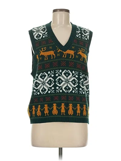 Pre-owned Assorted Brands Sweater Vest In Green