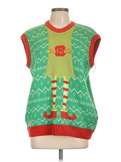Pre-owned Assorted Brands Sweater Vest In Green