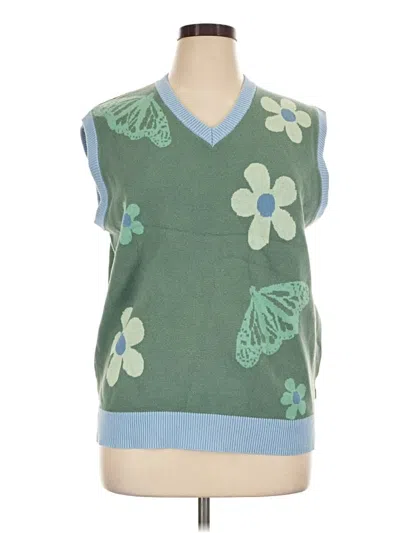 Pre-owned Assorted Brands Sweater Vest In Green