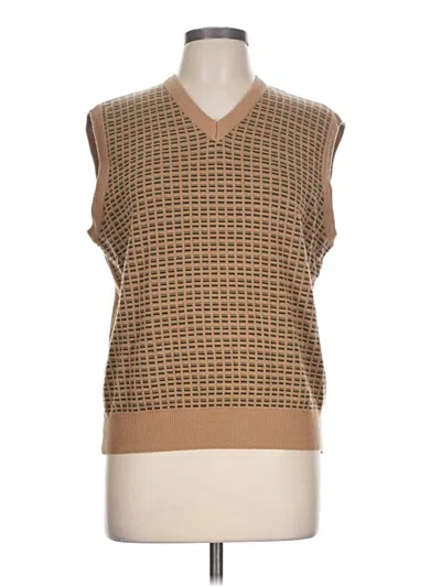 Pre-owned Assorted Brands Sweater Vest In Tan