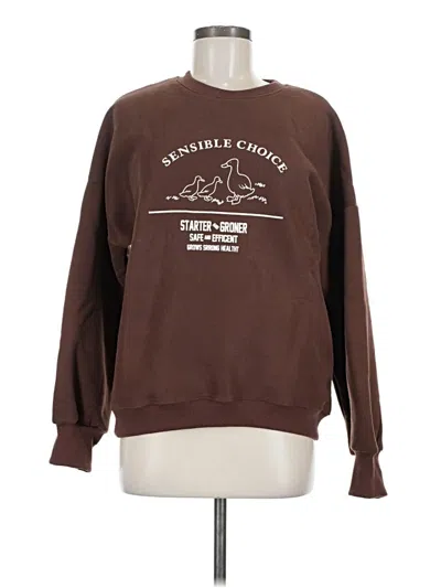 Pre-owned Assorted Brands Sweatshirt In Brown