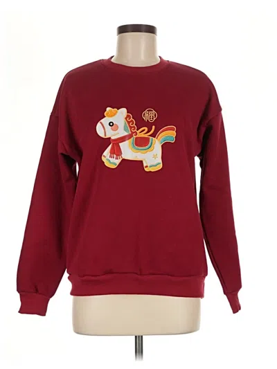 Pre-owned Assorted Brands Sweatshirt In Burgundy
