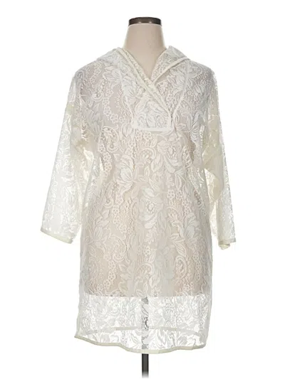 Pre-owned Assorted Brands Swimsuit Cover Up In Ivory