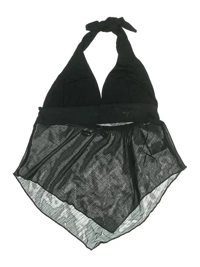 Pre-owned Assorted Brands Swimsuit Top Black Chevron/herringbone Pattern Swimwear