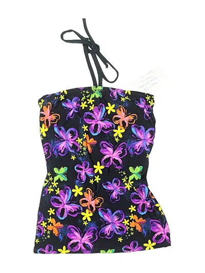 Assorted Brands Swimsuit Top Black Floral Pattern Swimwear
