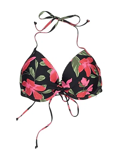 Assorted Brands Swimsuit Top Black Floral Pattern Swimwear In Multi